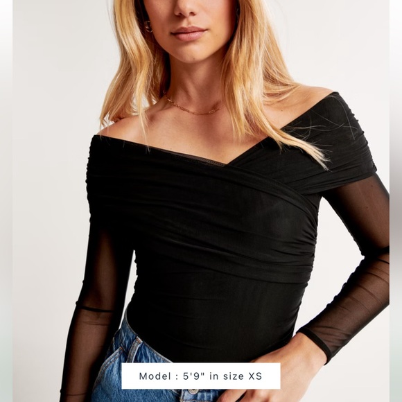 Abercombie off the shoulder mesh bodysuit - Picture 1 of 5
